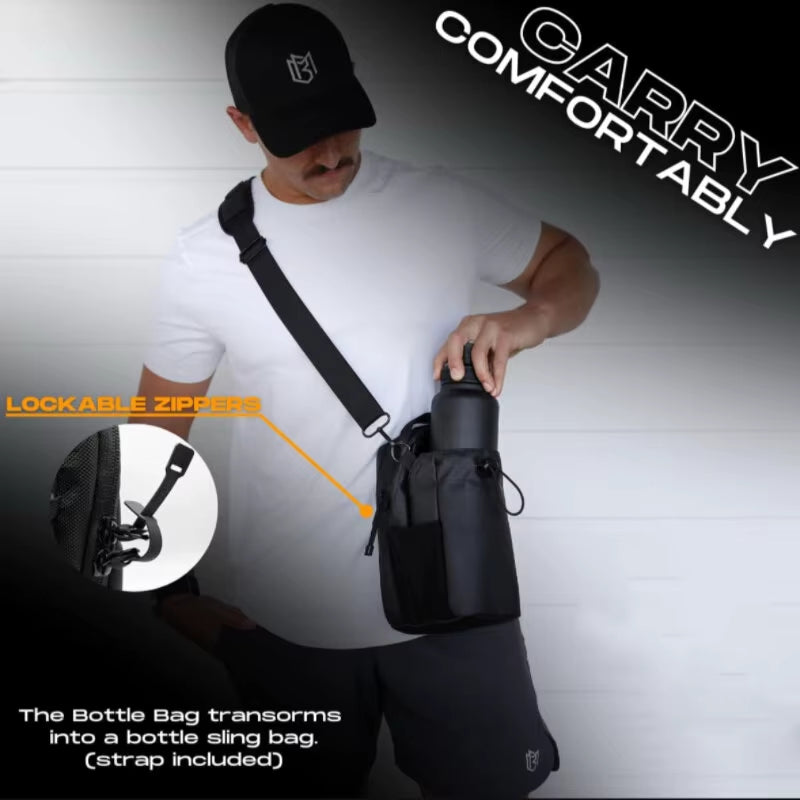 Magnetic Water Bottle Pouch Bag Gym-Specific Water Cup Holder with Strong Magnet for Outdoor Sports Cup Holder Bag